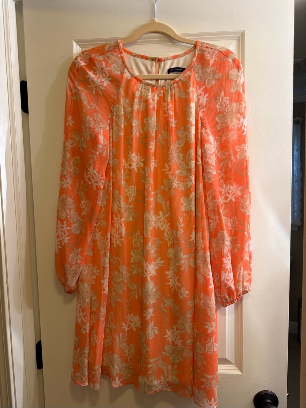 Tommy Hilfiger Coral Floral Long Sleeve Tunic Dress